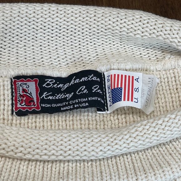 Vintage Binghamton Knitting Co. York Beach Sweater Women's Size Medium Cotton - Picture 4 of 11